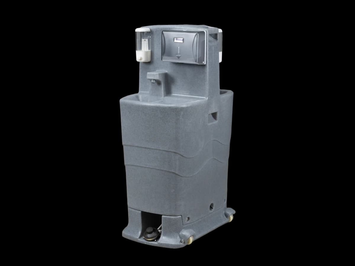 PH-200A mobile dual hand wash station rear view