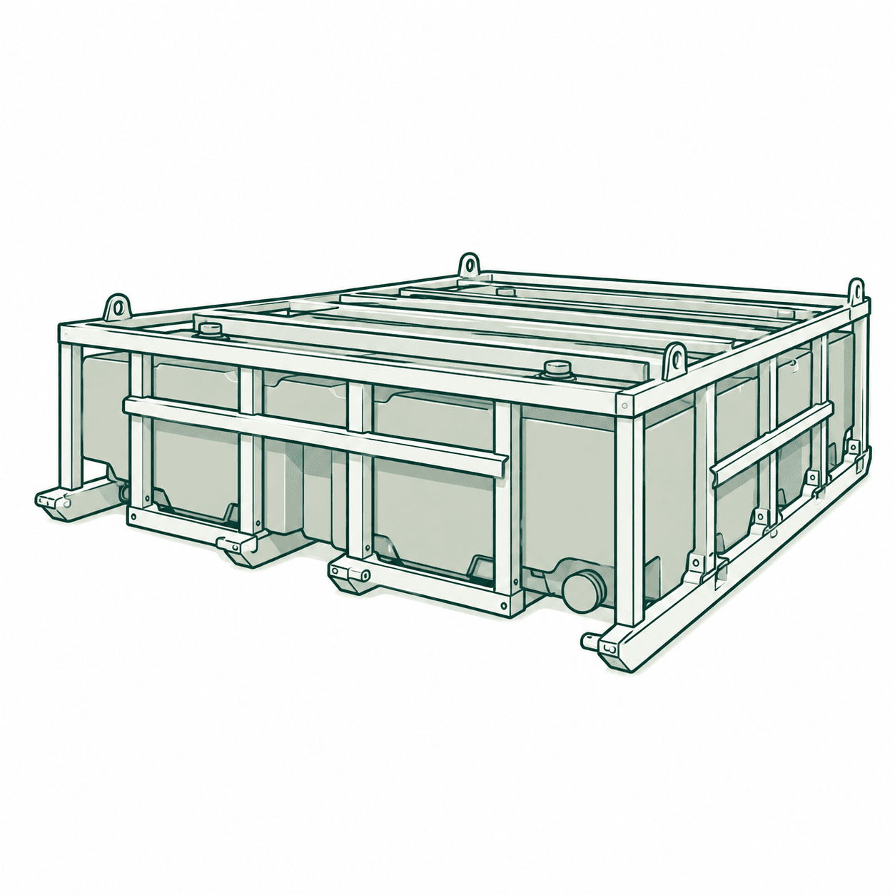 Line illustration of a wastewater storage tank