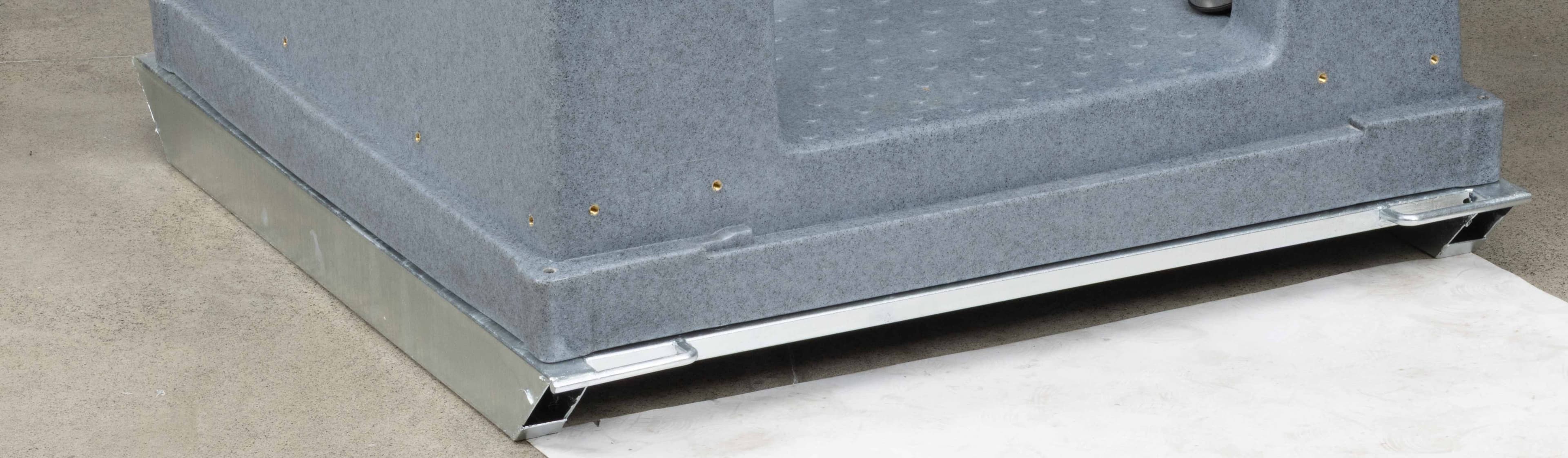 Reinforced metal base options for portable toilets